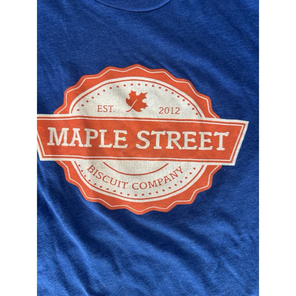 Maple Street Biscuit Company‎ Graphic T Shirt Blue Short Sleeve Men's Size Small
